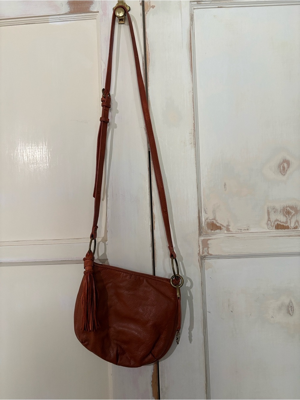 Lucky Brand Orange Leather Crossbody Bag